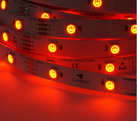 SHD30 RGB LED Strip, 7.2W/m, IP20, 24V, p/m